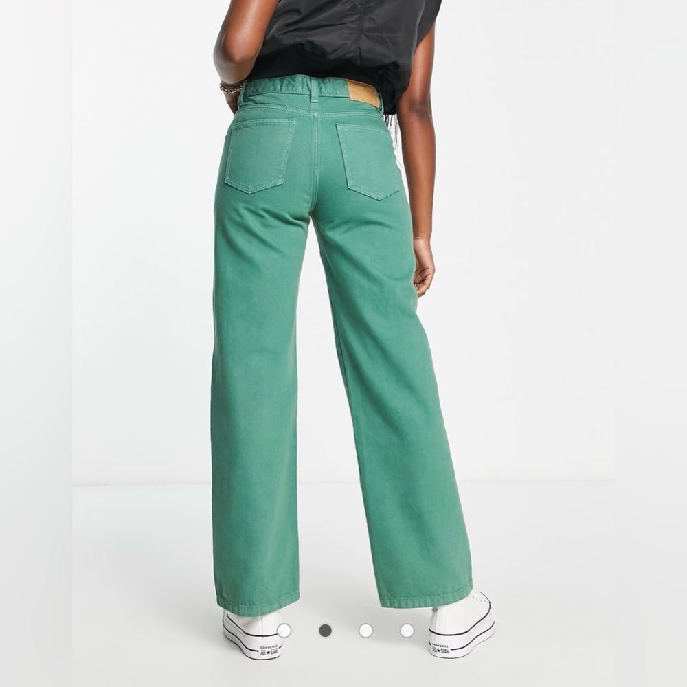 ASOS Woman’s Cotton On green panel straight leg jeans, Size 8, EUC (SEE NOTE) - Picture 2 of 7